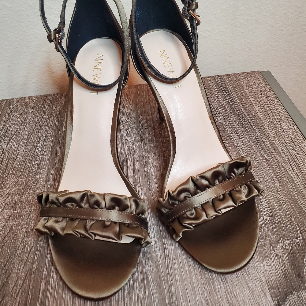 Nine West Satin Open Toe Heel